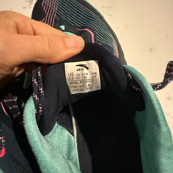 Men's Black and Teal Athletic Shoes - Picture 5 of 9